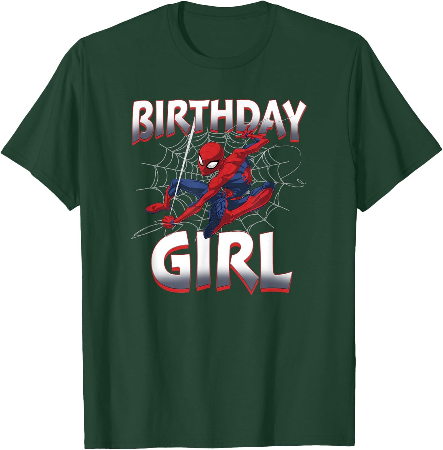 Marvel Spider-Man Birthday Girl Web Slinger T-Shirt - T-Shirt | Forest