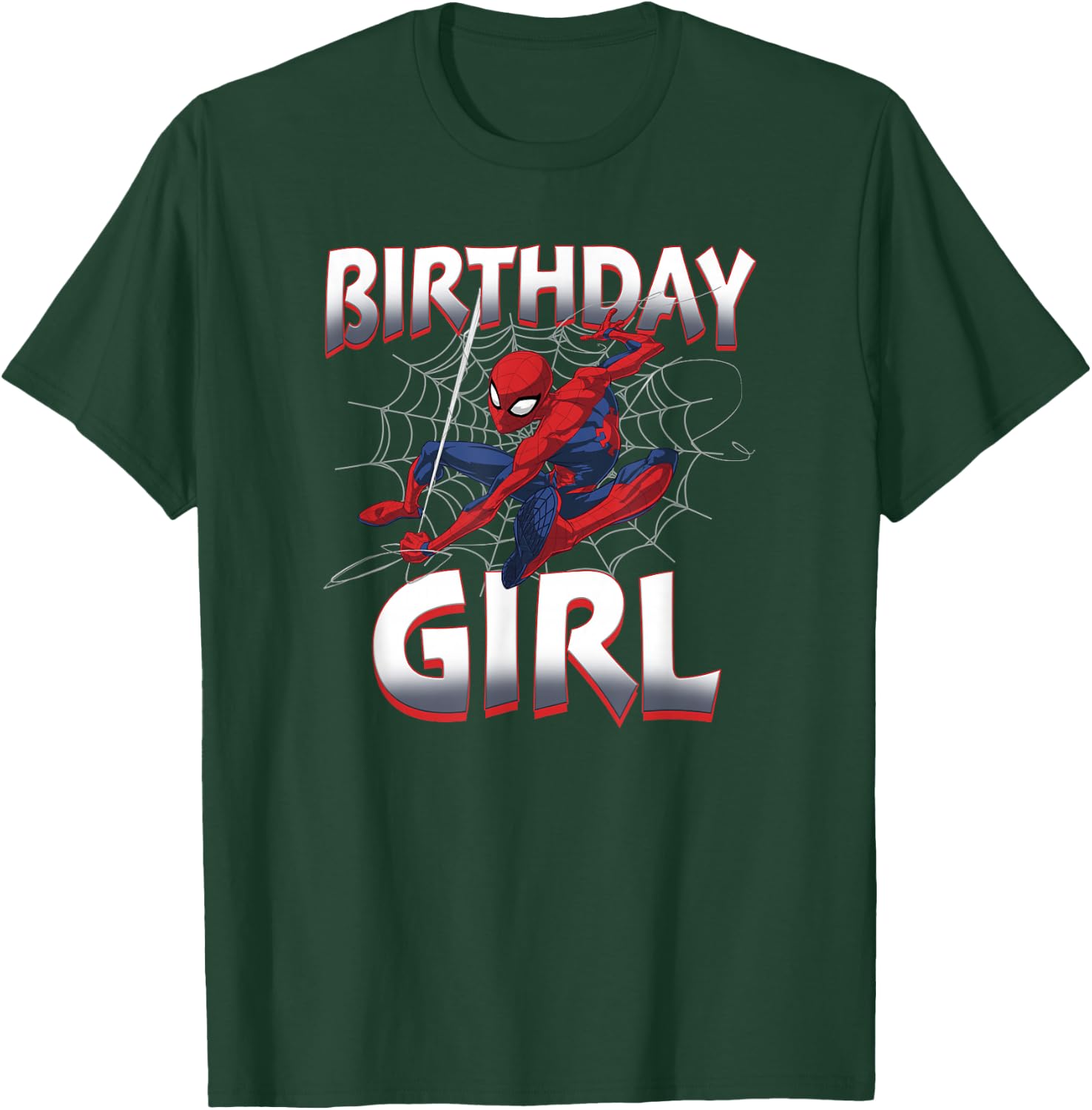 Marvel Spider-Man Birthday Girl Web Slinger T-Shirt - T-Shirt | Forest