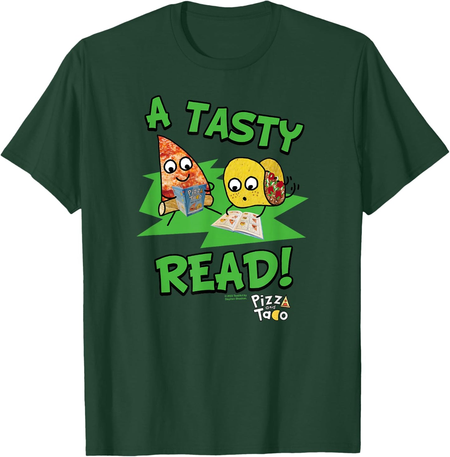 Pizza and Taco A Tasty Read T-Shirt - T-Shirt | Forest