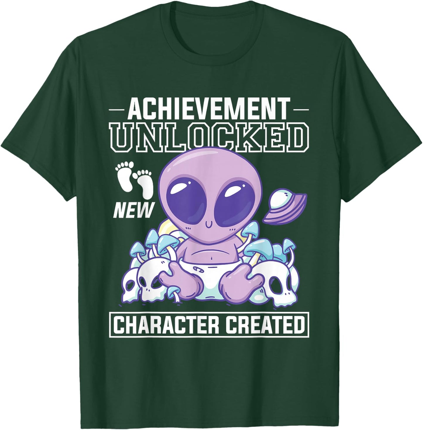 Achievement Unlocked New Character Created Gender Reveal T-Shirt - T-Shirt | Forest