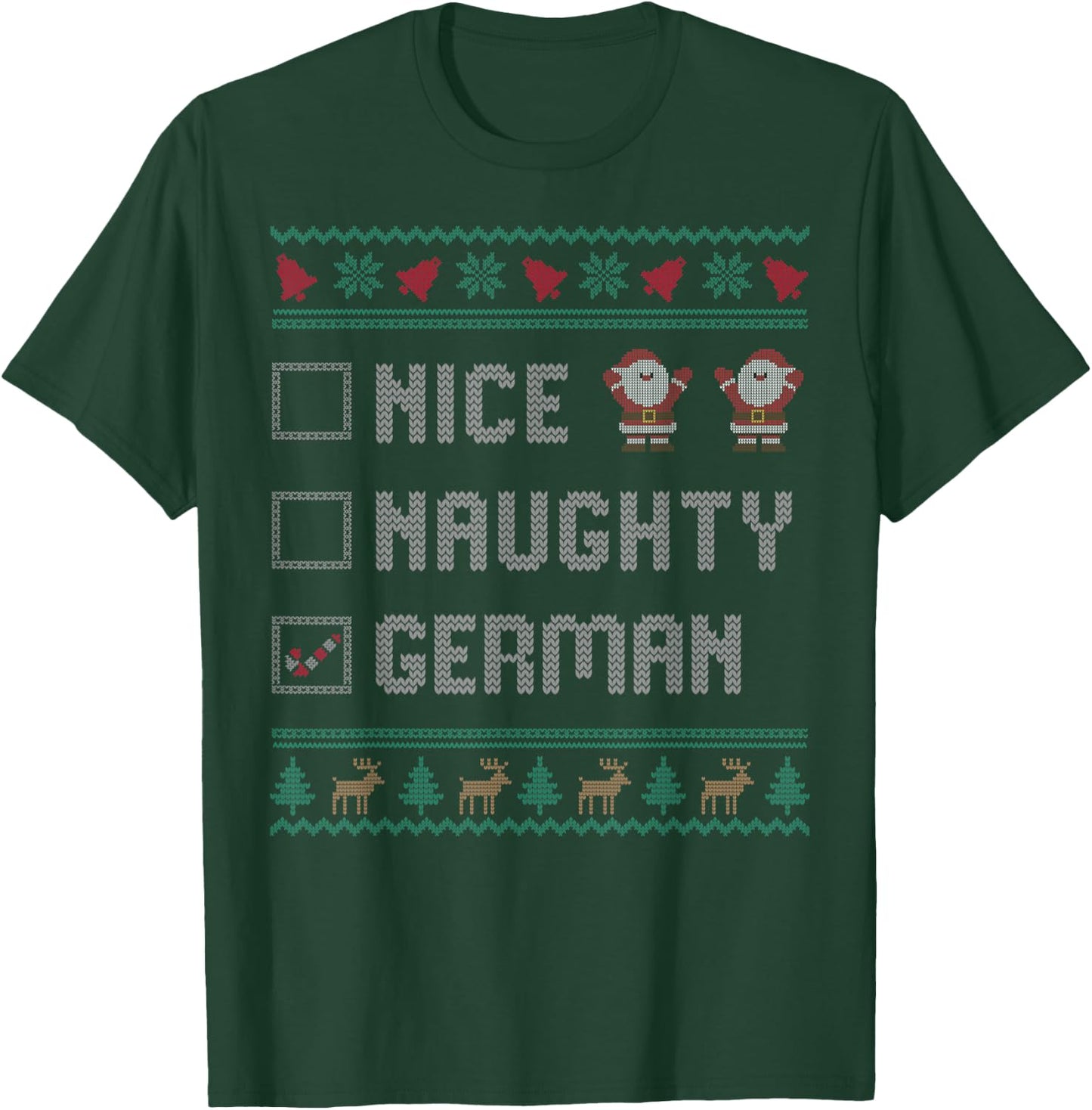 Nice Naughty German Christmas Pajama Matching T-Shirt - T-Shirt | Forest