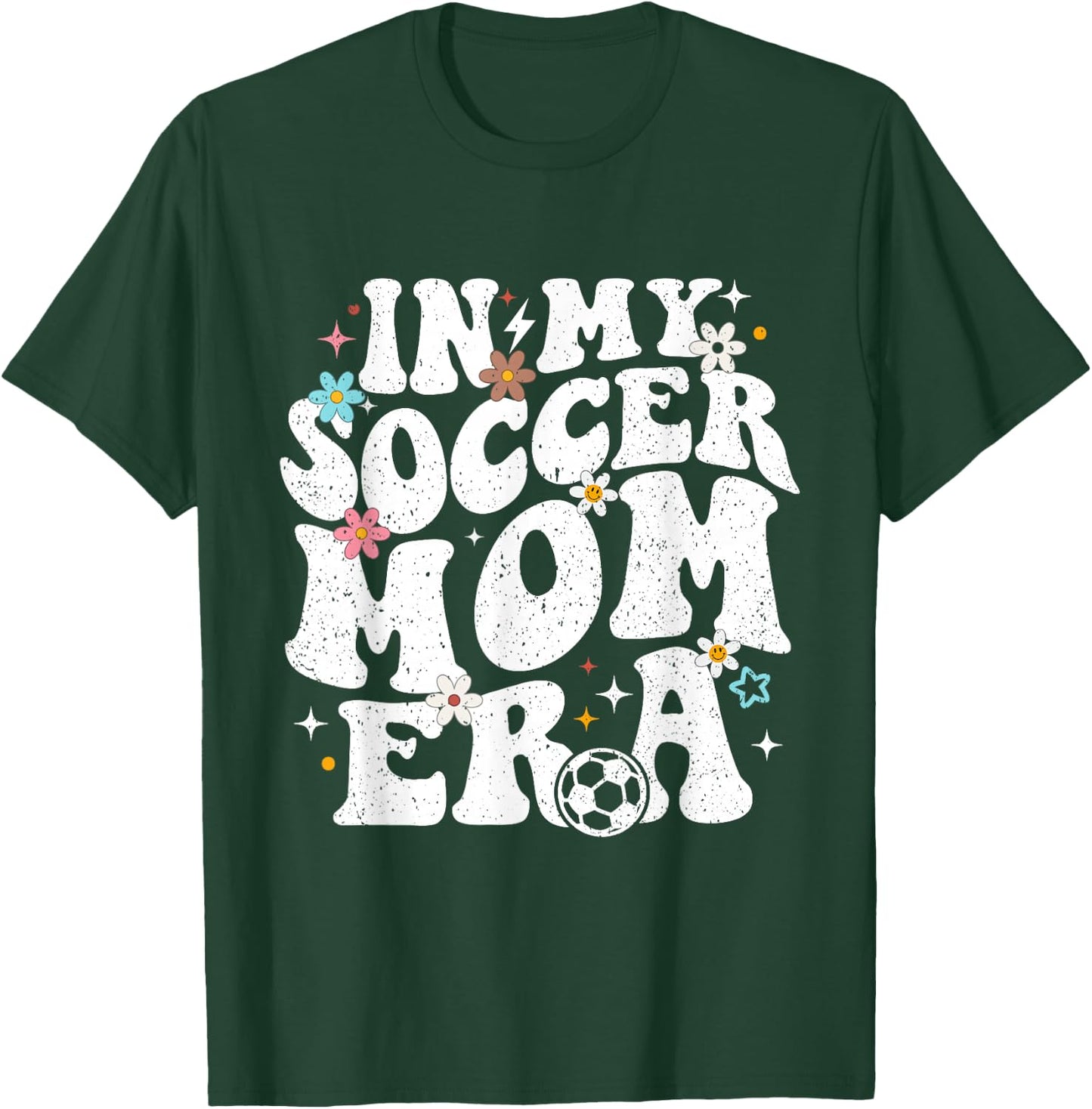 Funny Vintage in My Soccer Mom Era Football Mama Groovy Life T-Shirt - T-Shirt | Forest