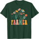 Retro Groovy floral Farmer Wildflower T-Shirt - T-Shirt | Forest