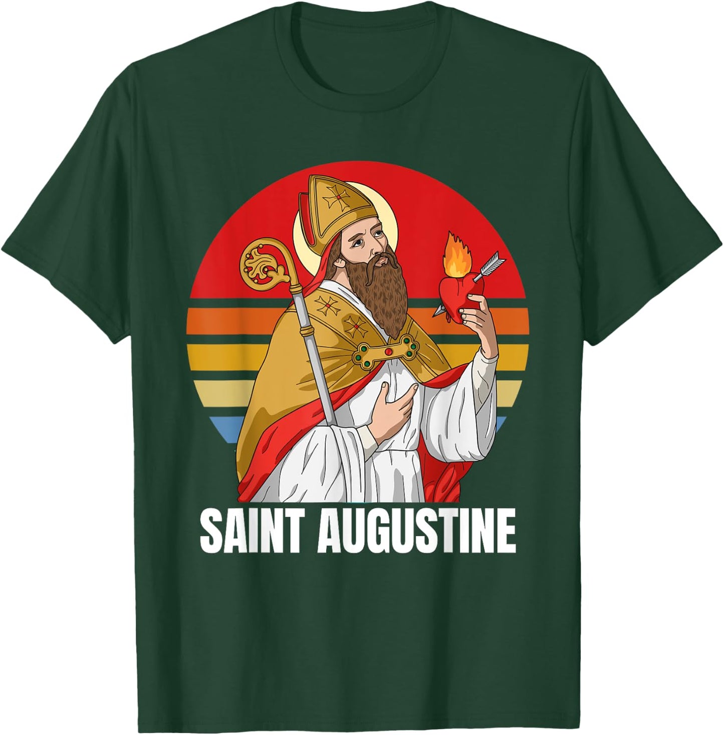 Saint Augustine Of Hippo Catholic T-Shirt - T-Shirt | Forest