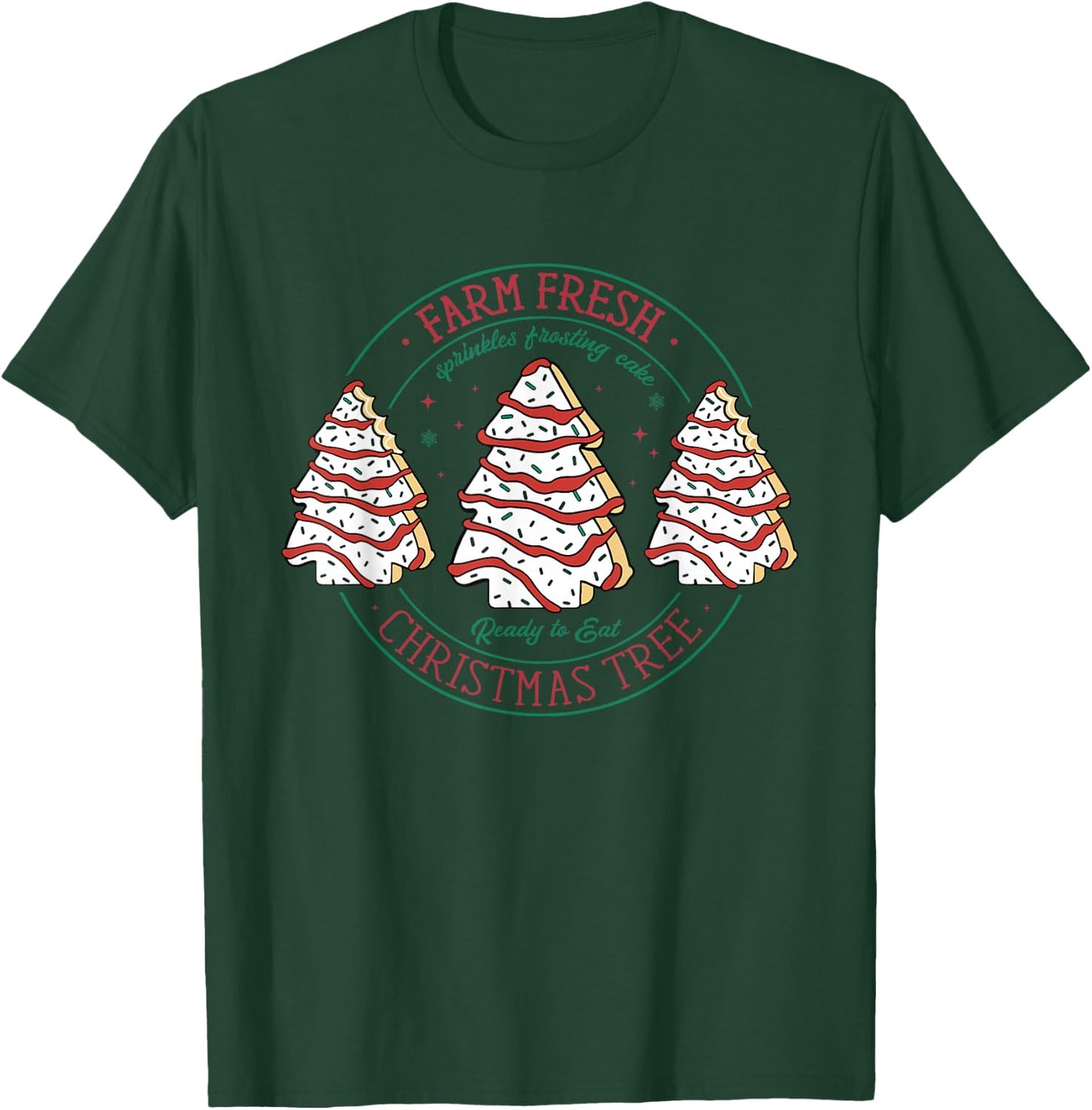 Farm Fresh Christmas Tree Frosting Frosted Cake Debbie T-Shirt - T-Shirt | Forest