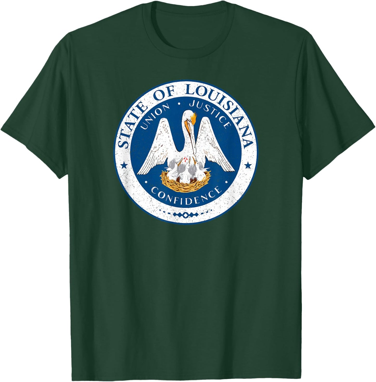 Louisiana State Seal Flag T-Shirt - T-Shirt | Forest