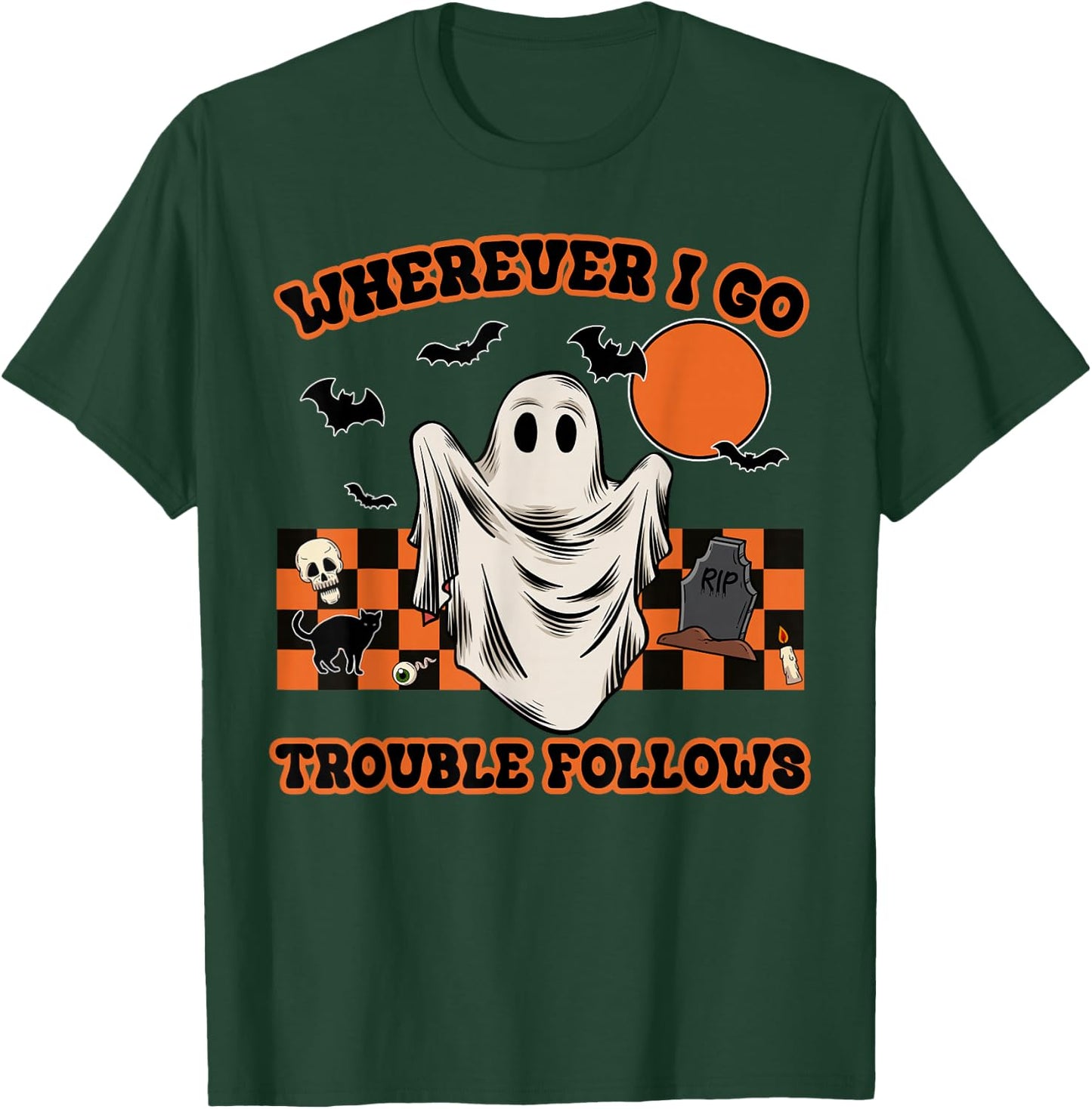 Wherever I Go Trouble Follows Funny Couple Halloween Costume T-Shirt - T-Shirt | Forest