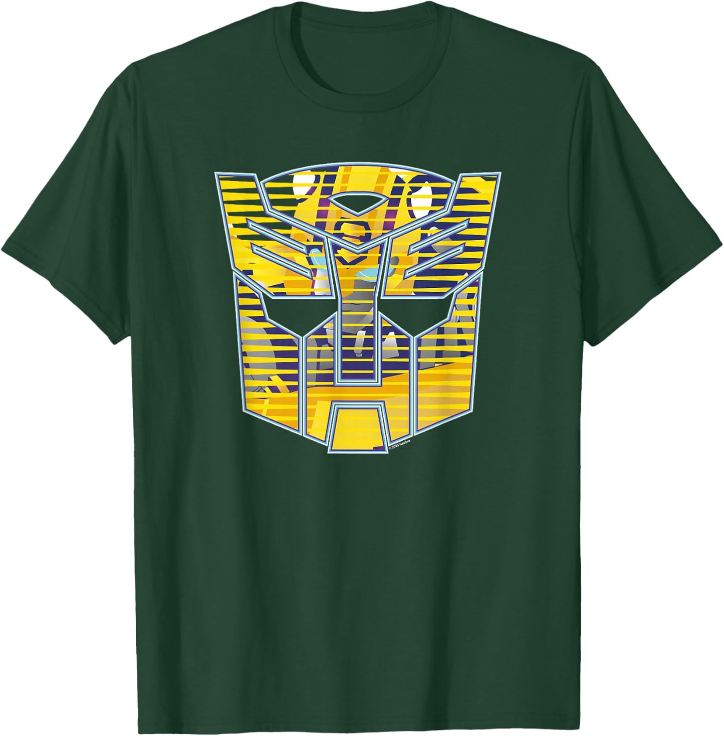 Transformers Bumblebee Big Face Retro Lines Logo T-Shirt - T-Shirt | Forest