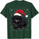 Black Pomeranian Dog Christmas Santa Hat Xmas Pajama Men Women Kids T-Shirt - T-Shirt | Forest