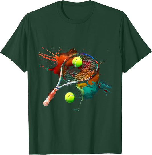 Tennis Racket Player Finale on the Tennis Court T-Shirt - T-Shirt | Forest
