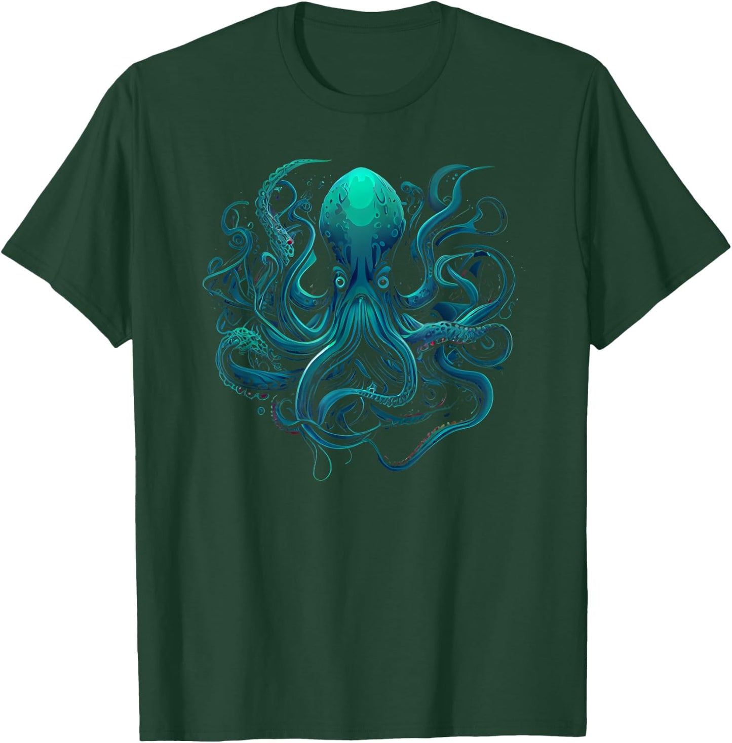 Beautiful Artistic Octopus Squid Sea Creature Graphic T-Shirt - T-Shirt | Forest