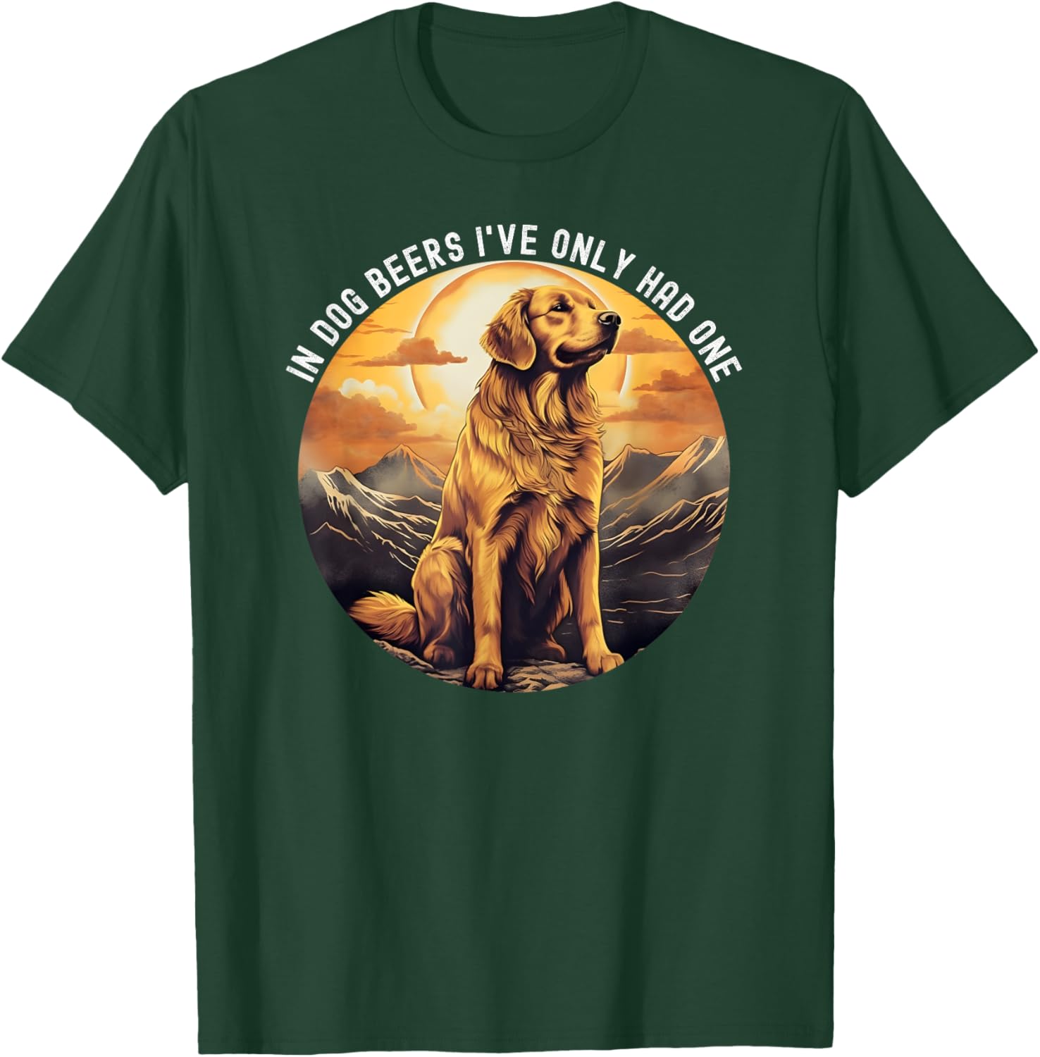 In Dog Beers I've Only Had One Golden Retriever retro T-Shirt - T-Shirt | Forest