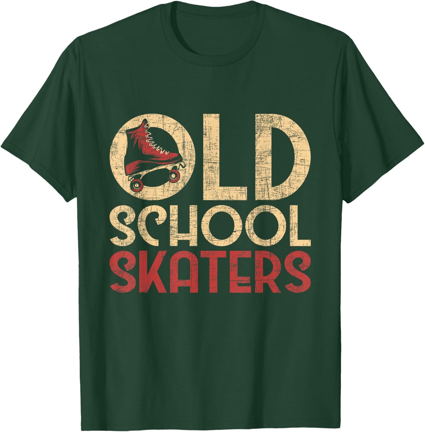 Old School Skaters - Roller Skating Roller Derby Skates T-Shirt - T-Shirt | Forest