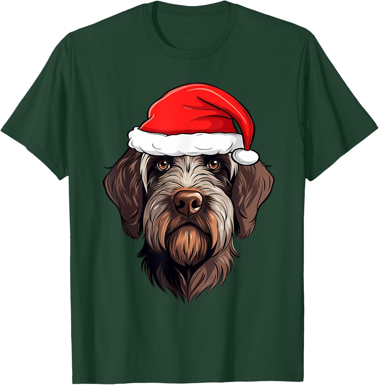 Wirehaired Pointing Griffon Christmas Santa Dog Cute Puppy Women Kids T-Shirt - T-Shirt | Forest