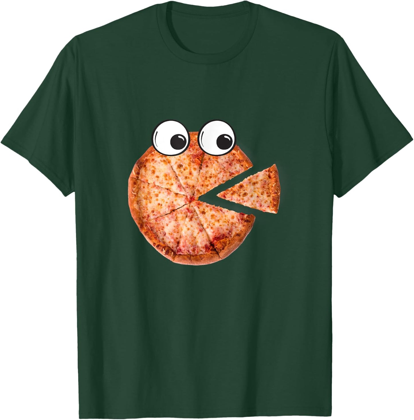 Weird Pizza With Googly Eyes Eating Pizza Design T-Shirt - T-Shirt | Forest