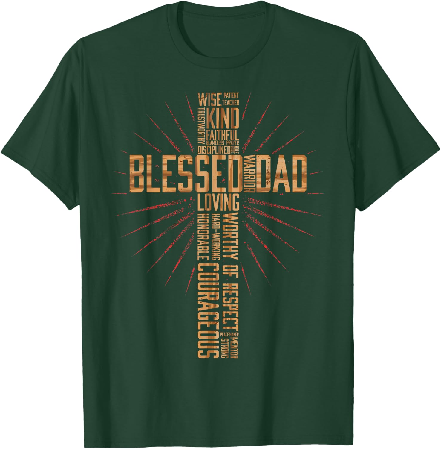 Father's Day Dad Husband Blessed Dad Christian T-Shirt - T-Shirt | Forest