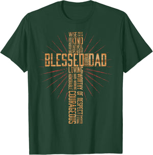 Father's Day Dad Husband Blessed Dad Christian T-Shirt - T-Shirt | Forest