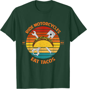 Ride Motorcycles Eat Tacos Father's Day T-Shirt - T-Shirt | Forest
