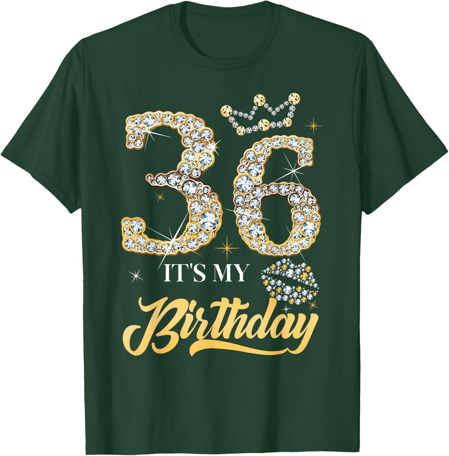 It's My 36th Birthday Diamond Shoes 36 Years Old Women T-Shirt - T-Shirt | Forest