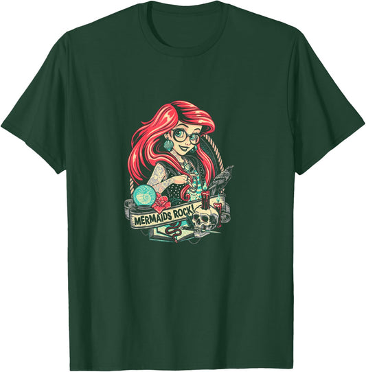 Mermaids Rock Gothic Dark Metal Goth Tattoos Girl Funny Gift T-Shirt - T-Shirt | Forest
