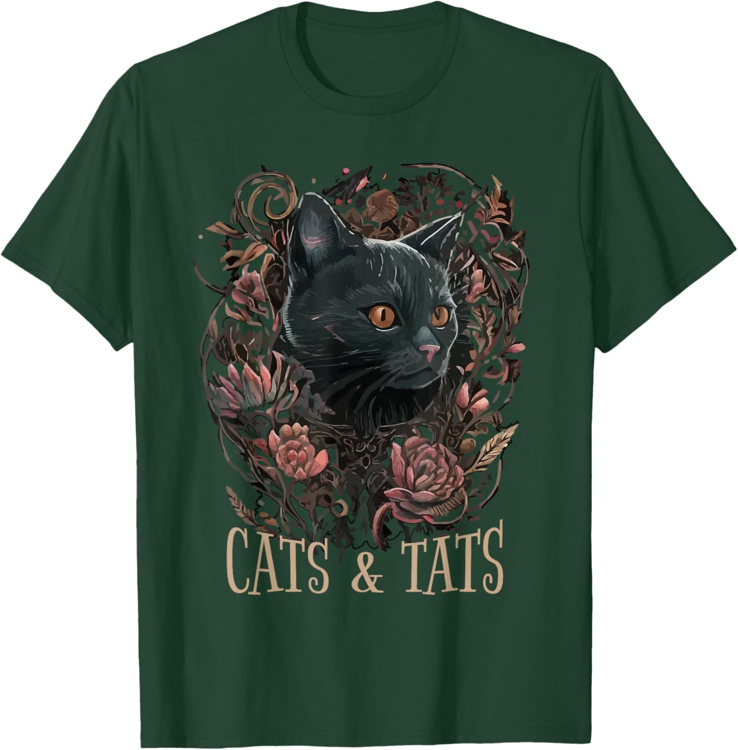 Cats And Tats Tattoo Artist & Cat Lover | Pet Owner Funny T-Shirt - T-Shirt | Forest