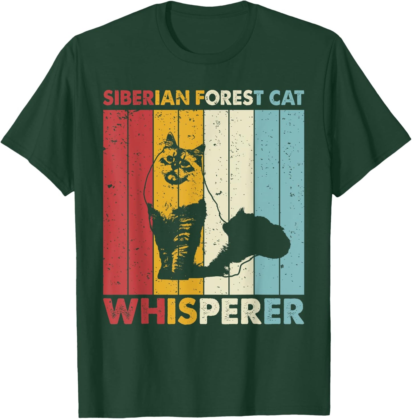 Cat Mom Dad Whisperer - Vintage Siberian Forest Cat T-Shirt - T-Shirt | Forest
