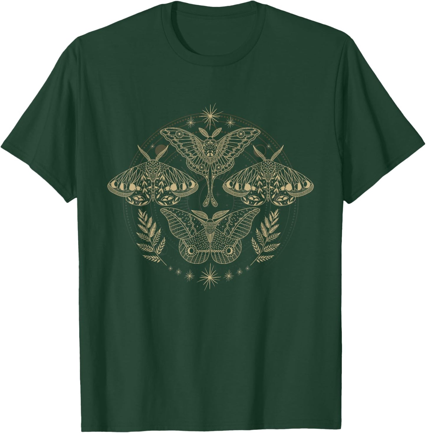 Moth Moth Insects Goth Mystic Night Moths Fairycore T-Shirt - T-Shirt | Forest