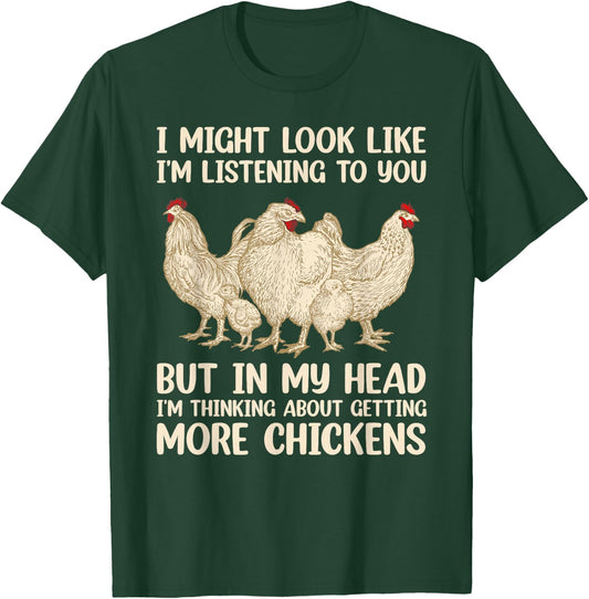Funny Chicken Design Women Chicken Farmer Farming T-Shirt - T-Shirt | Forest