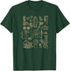 Cactus Grid Desert Plants Collage Outline Art T-Shirt - T-Shirt | Forest