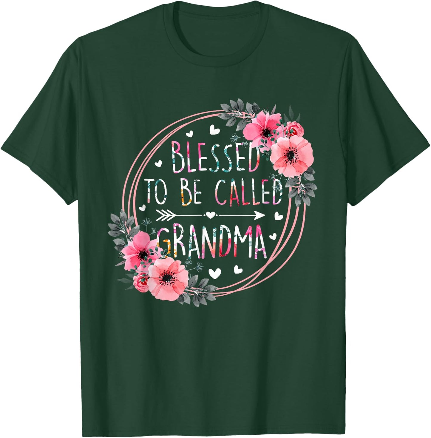 Blessed to be called Grandma Mother's Day Flower Floral T-Shirt - T-Shirt | Forest