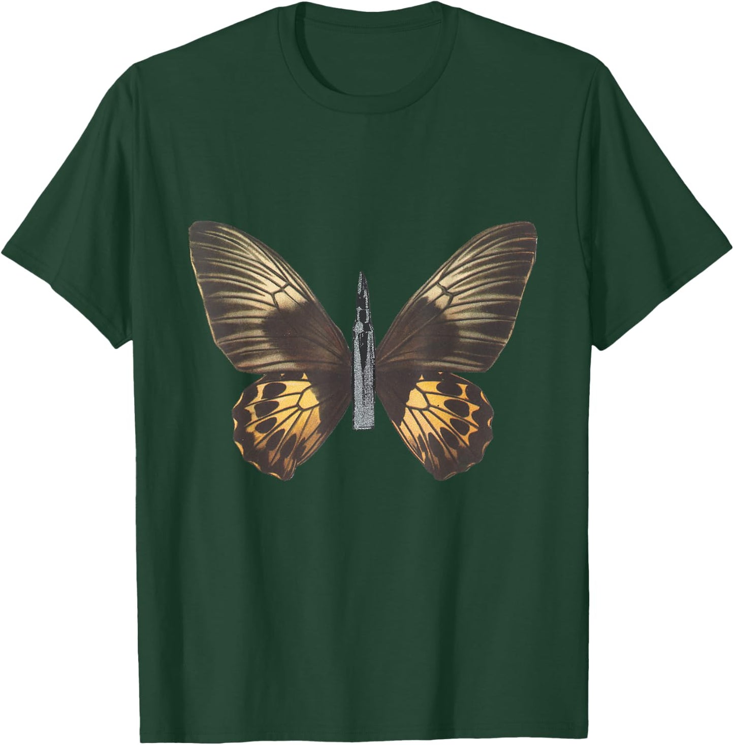 Bullet With Butterfly Wings T-Shirt - T-Shirt | Forest