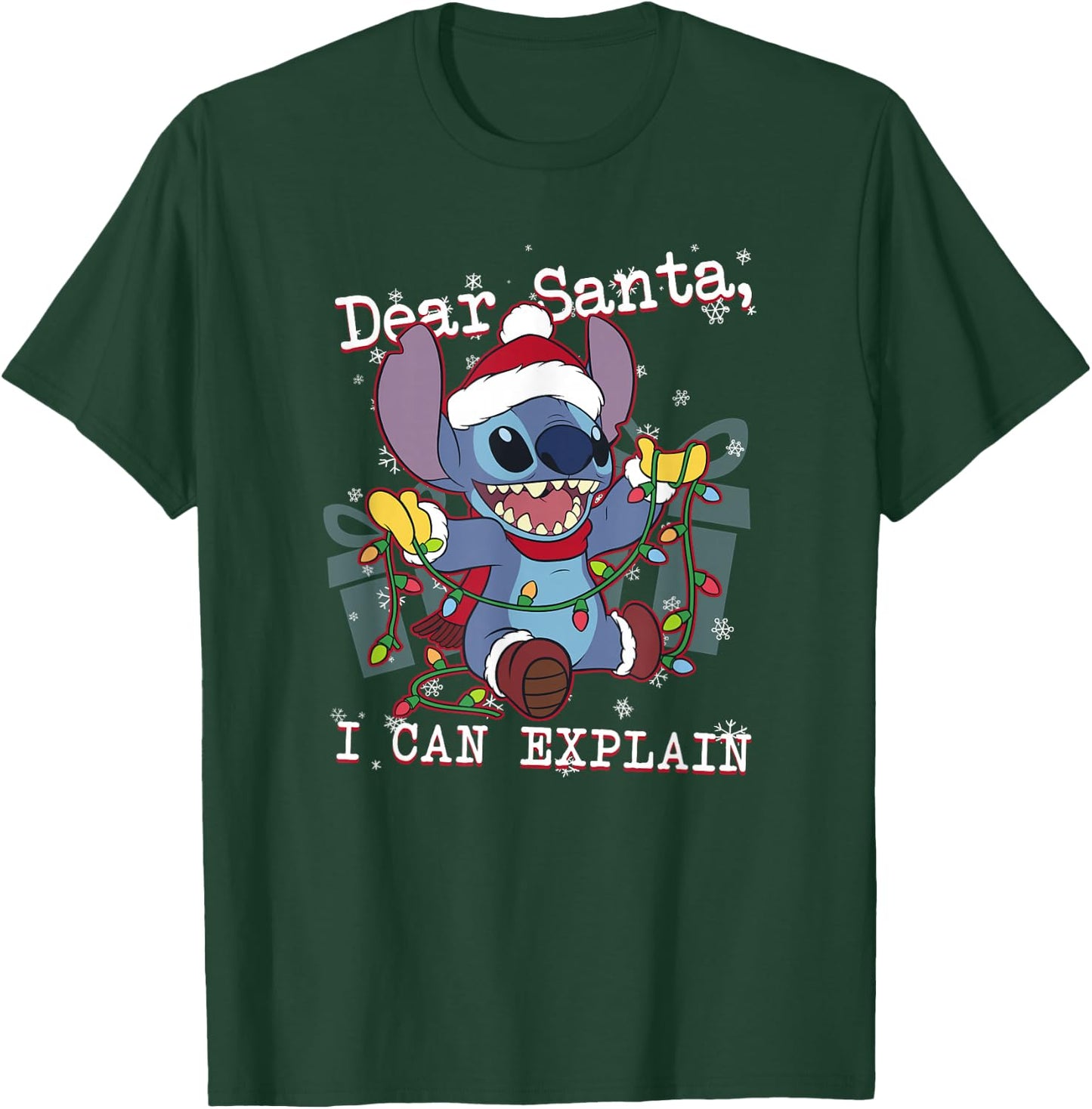 Disney Lilo & Stitch Christmas Dear Santa, I Can Explain Short Sleeve T-Shirt - T-Shirt | Forest