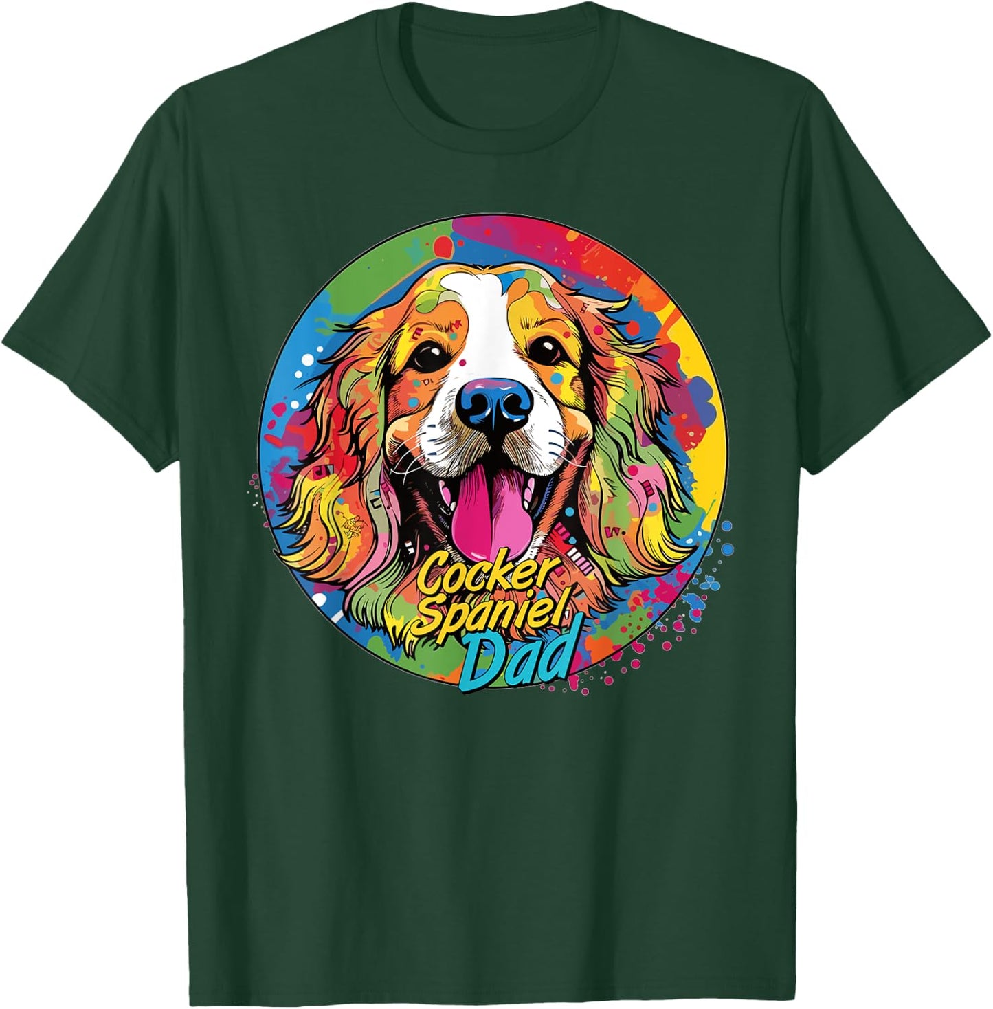 Graffiti Cocker Spaniel Dad Mural: Street Art Cocker Spaniel T-Shirt - T-Shirt | Forest