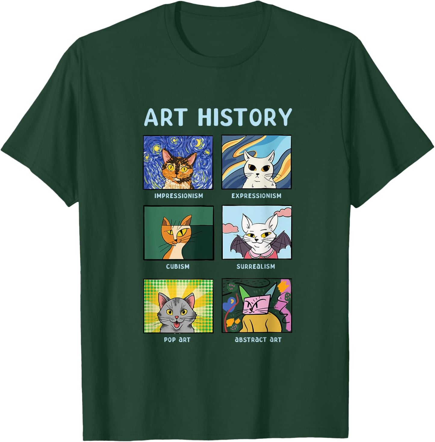 Art History Cats Fine Arts Cat for Art Collector T-Shirt - T-Shirt | Forest