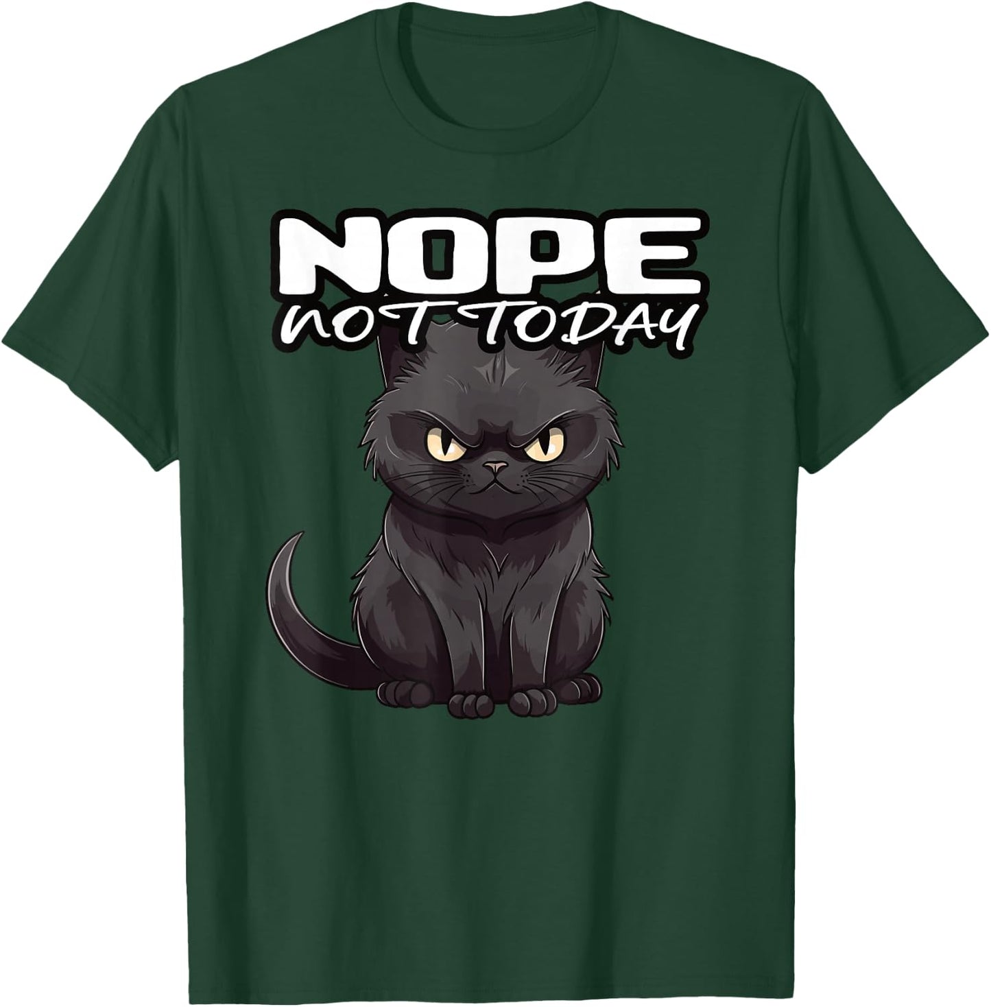 Retro Black Kitty I Retro Black Cat Nope Not Today T-Shirt - T-Shirt | Forest