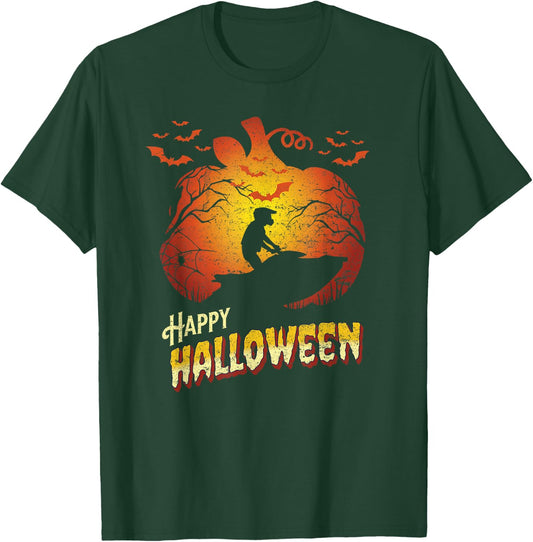 Jet Ski Rider Silhouette Happy Halloween Jet Skiing T-Shirt - T-Shirt | Forest