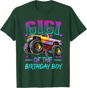 Gigi of the Birthday Boy Monster Truck Birthday T-Shirt - T-Shirt | Forest