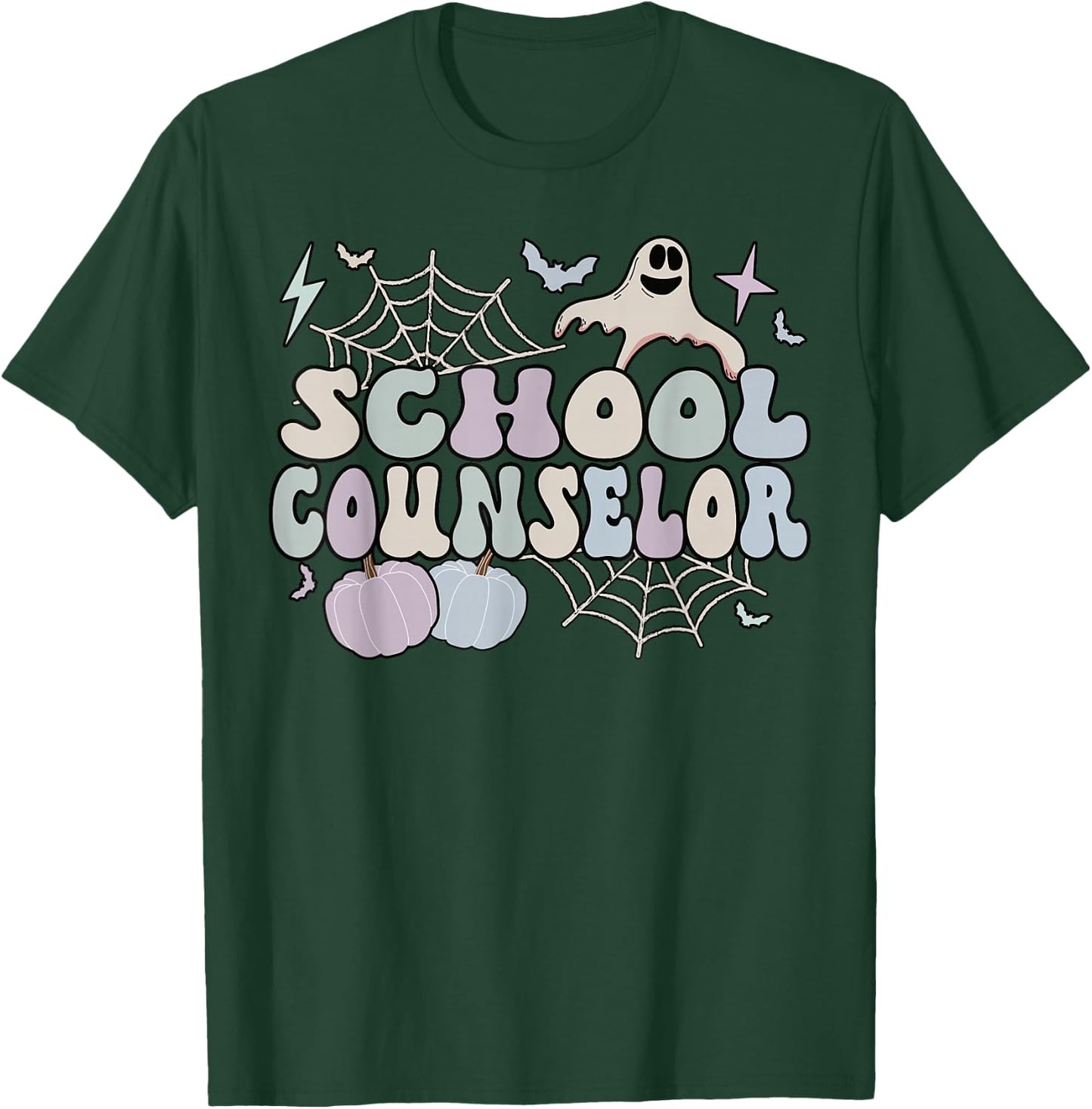 Spooky School Counselor Halloween School Counseling T-Shirt - T-Shirt | Forest