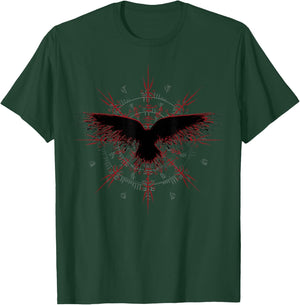 Retro Viking Symbol - Nordic Raven - Rune Celtic Symbol T-Shirt - T-Shirt | Forest