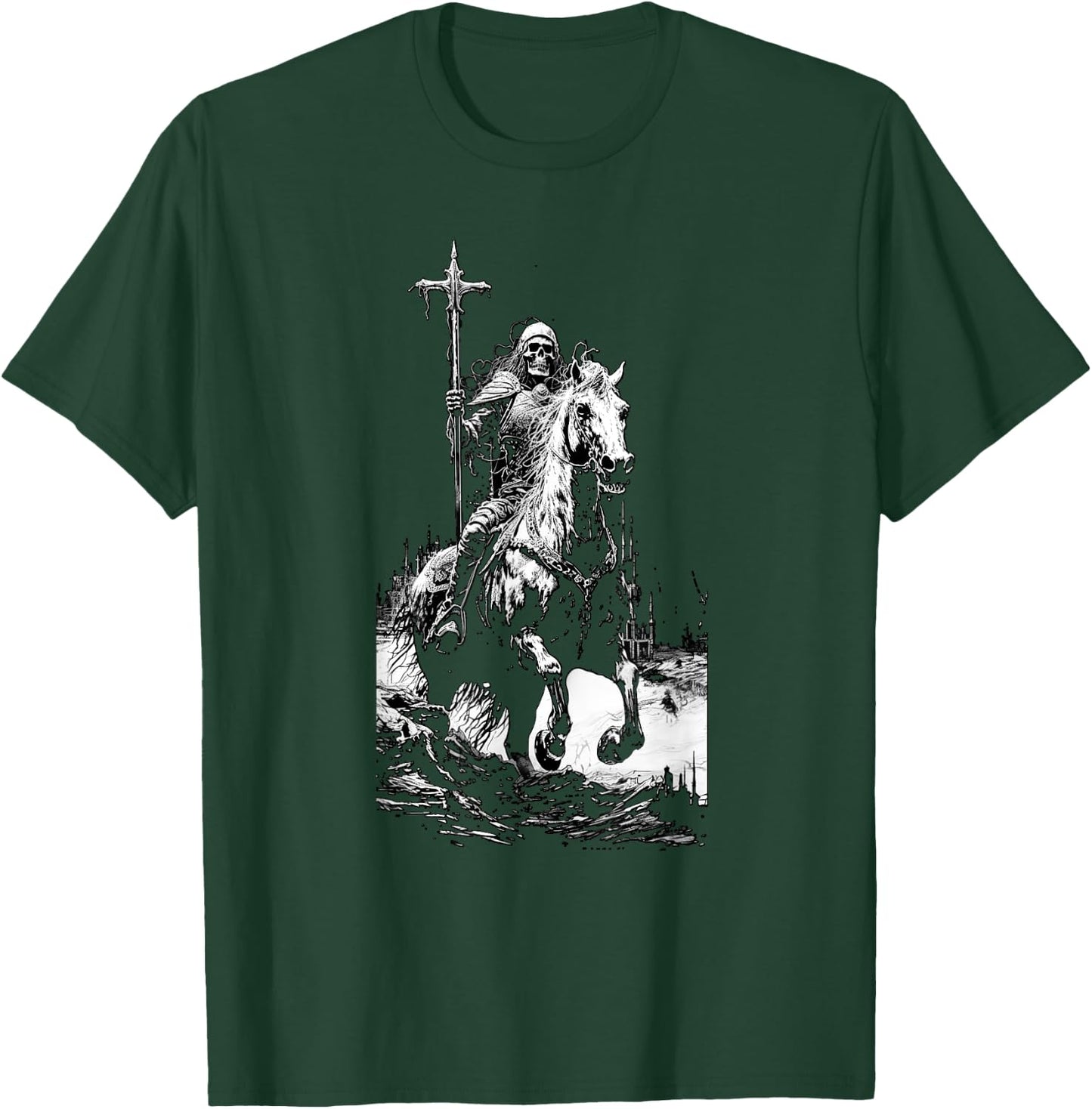 Death Rides A Pale Horse, Revelations, Skeleton Fantasy T-Shirt - T-Shirt | Forest