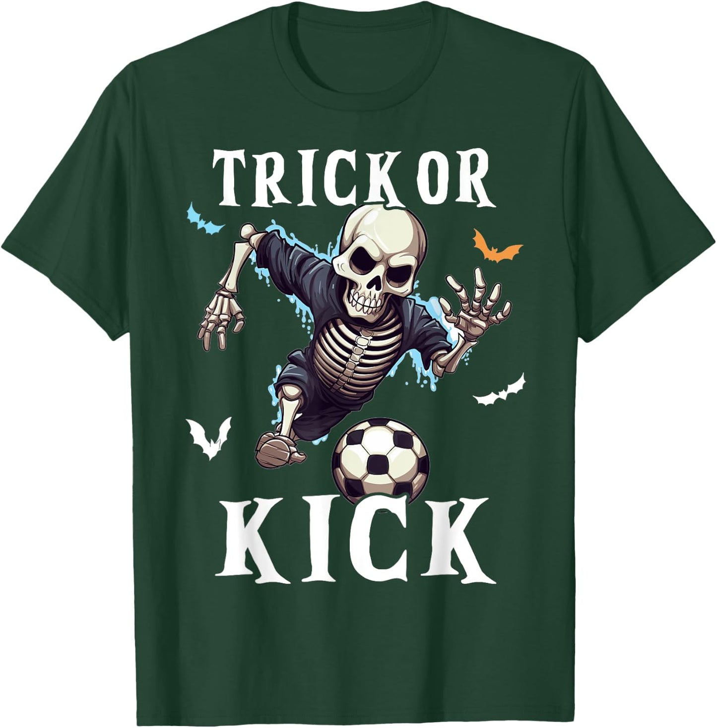 Soccer Skeleton Halloween Soccer Player Halloween Men Boys T-Shirt - T-Shirt | Forest