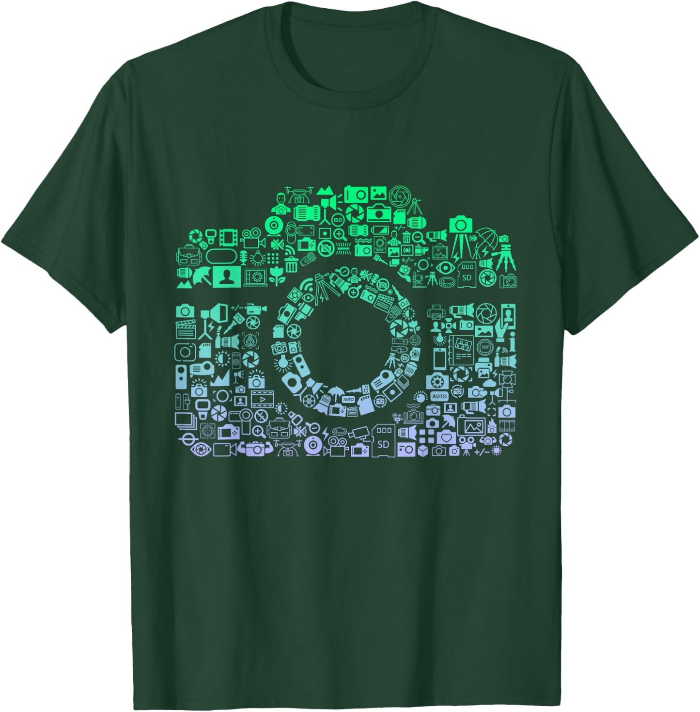 Camera Iconography for Photographer Boys Photography T-Shirt - T-Shirt | Forest