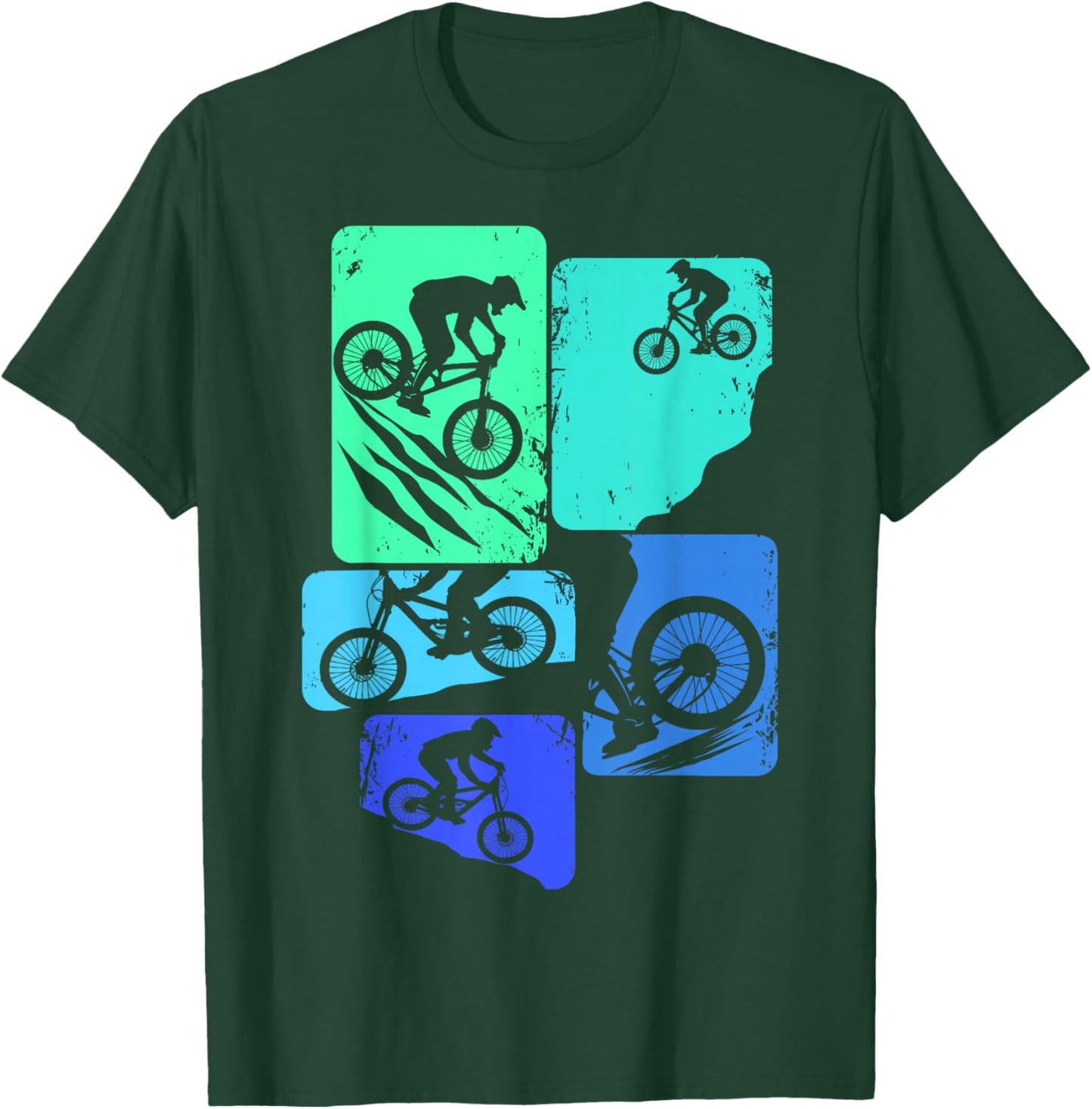 Mountain Bike Downhill Biker MTB Boys Children T-Shirt - T-Shirt | Forest