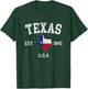 Vintage Texas Est 1845 Texas State Flag Map Texan Pride T-Shirt - T-Shirt | Forest