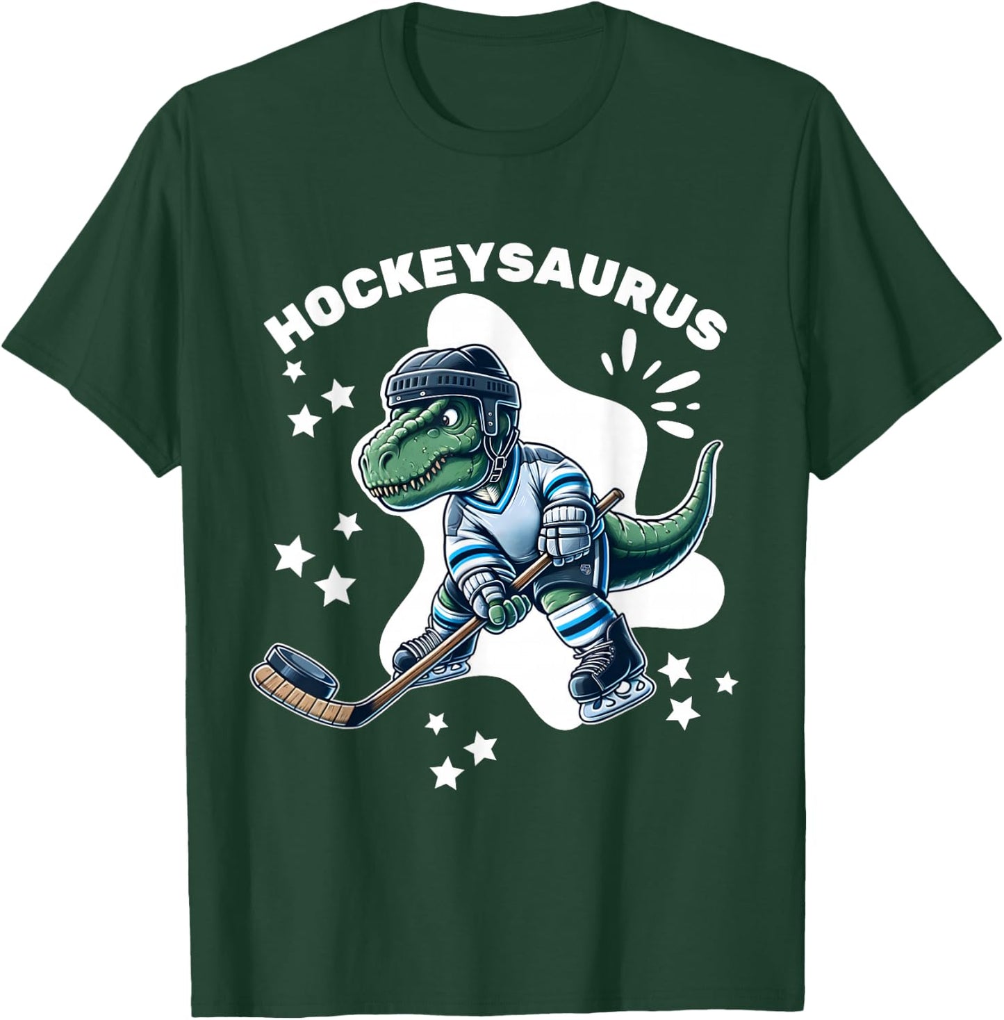 Hockeysaurus FunnyDinosaur Hockey Kids Hockey Boy T-Shirt - T-Shirt | Forest