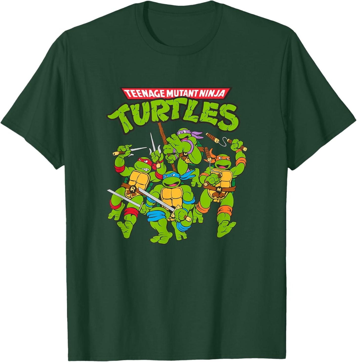 Teenage Mutant Ninja Turtles Classic Vintage Ninja Attack T-Shirt - T-Shirt | Forest