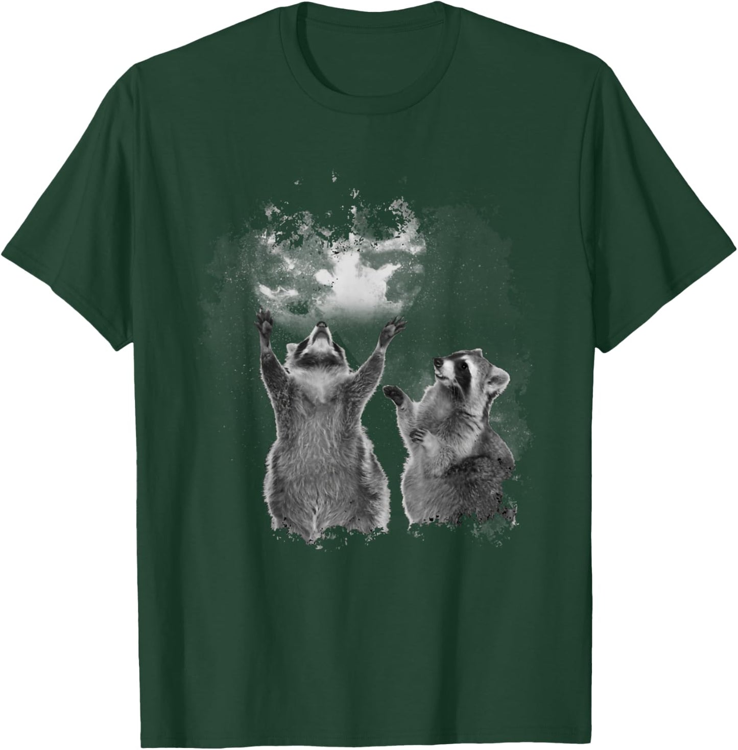 Raccoons Howling at the Moon Funny Raccoon Team Trash T-Shirt - T-Shirt | Forest