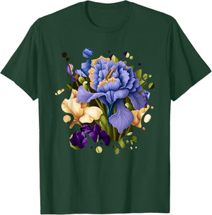Vintage Iris Inspired Flower Plant Lover Funny gardening T-Shirt - T-Shirt | Forest