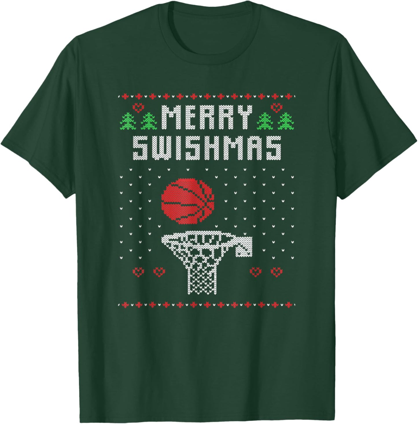 Merry Swishmas Ugly Christmas Sweater XMas T-Shirt - T-Shirt | Forest