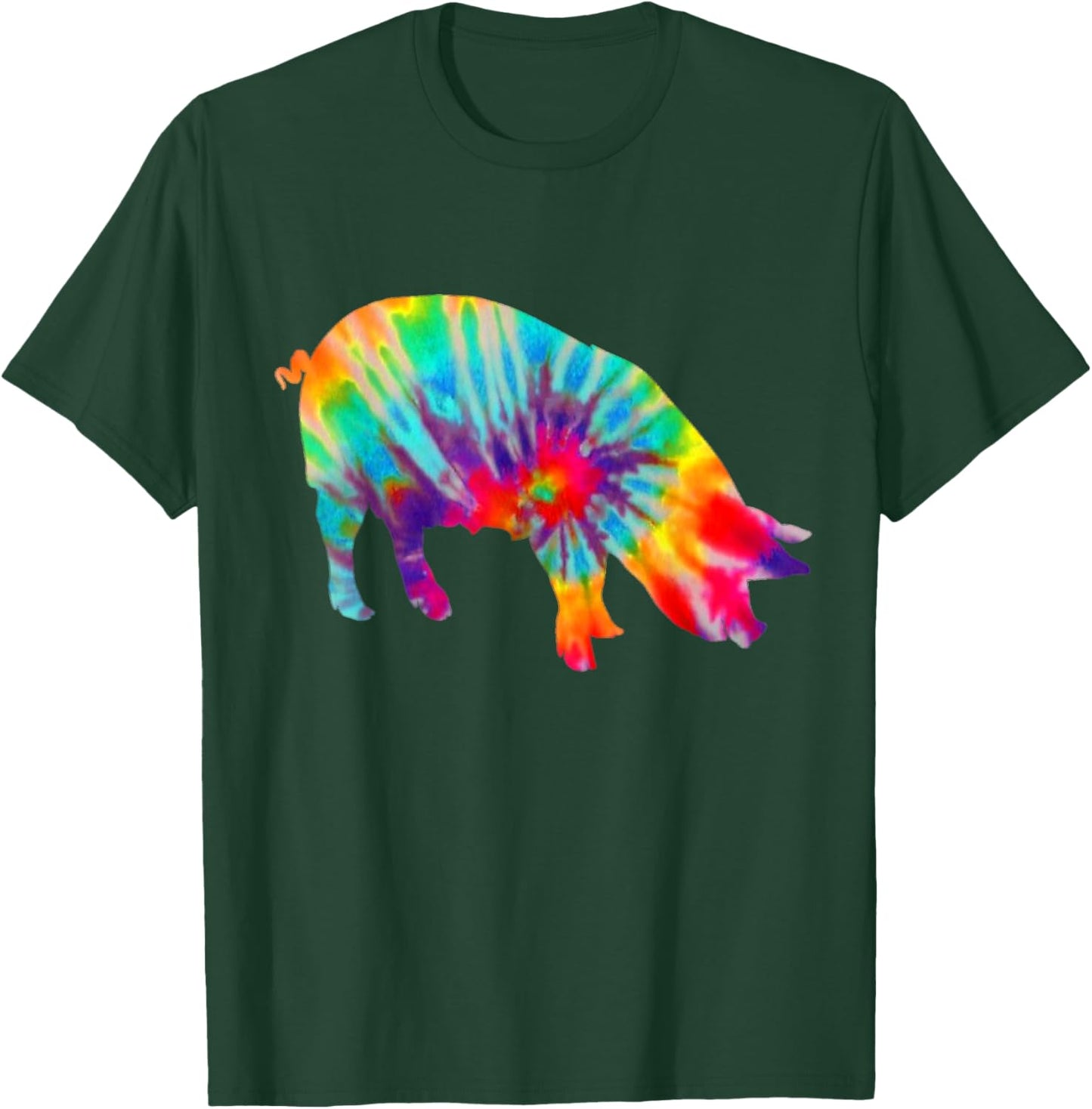 Pig Tie Dye Vintage Farmer T-Shirt - T-Shirt | Forest